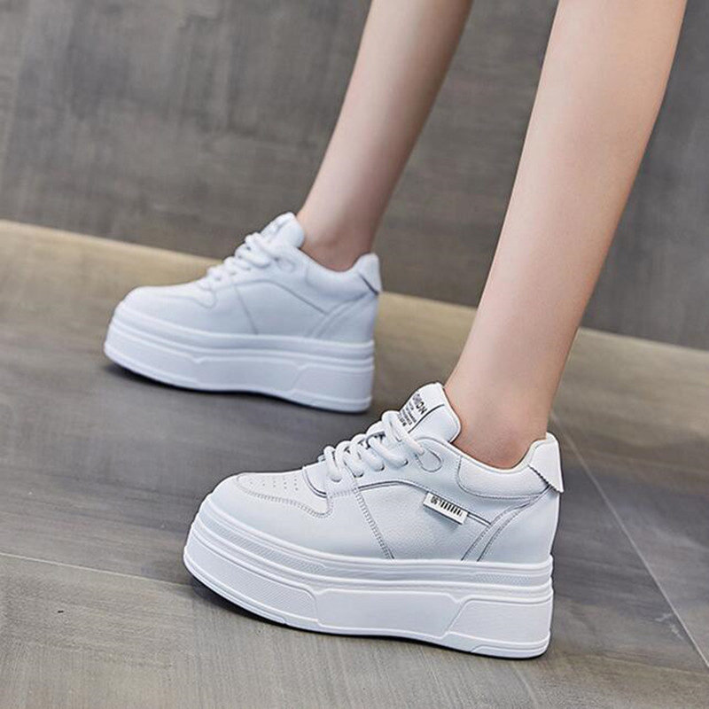 Women Shoes Running - 9cm couro genuíno nova marca designer