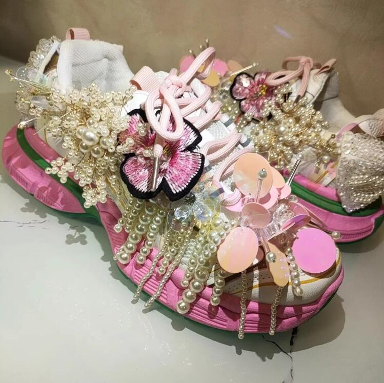 Women'S Shoes Com - Estilo princesa pérola beadings borla lantejoulas