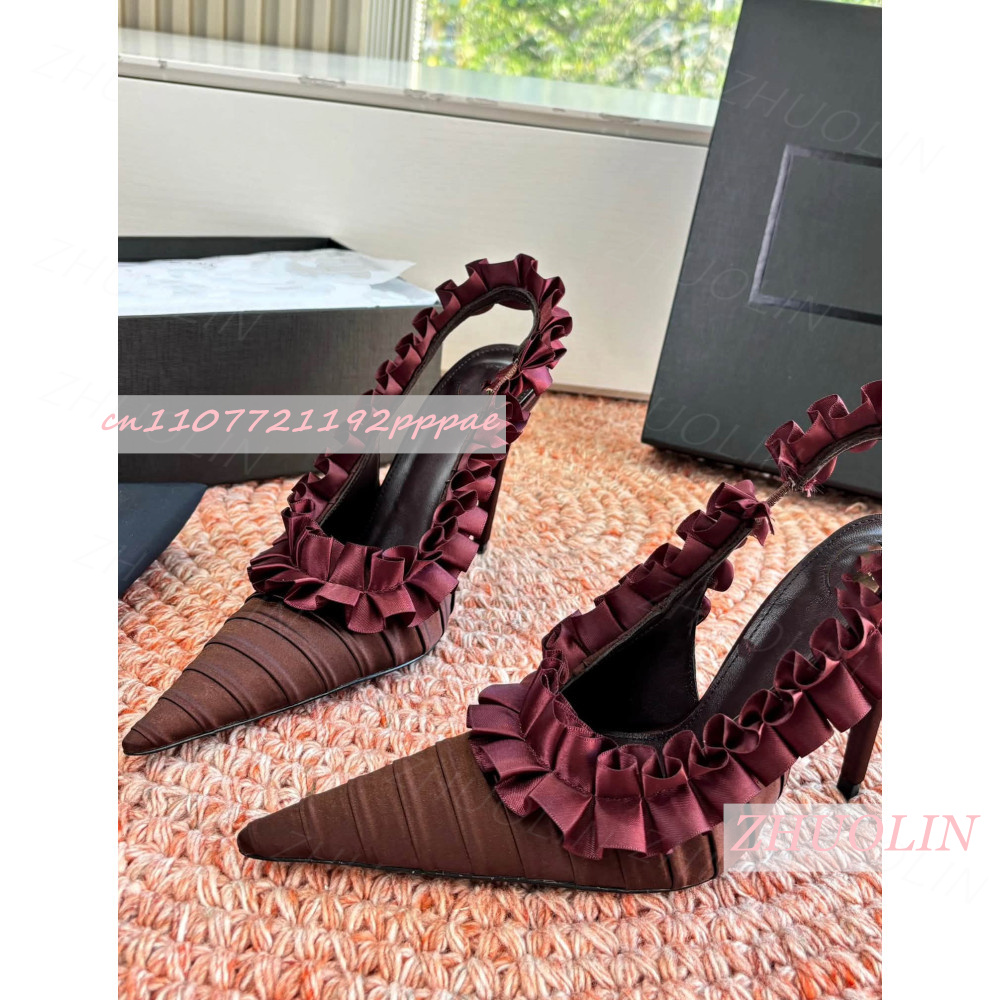 Women'S Shoes Burgundy - Sapatos de Salto Alto Femininos Slingback