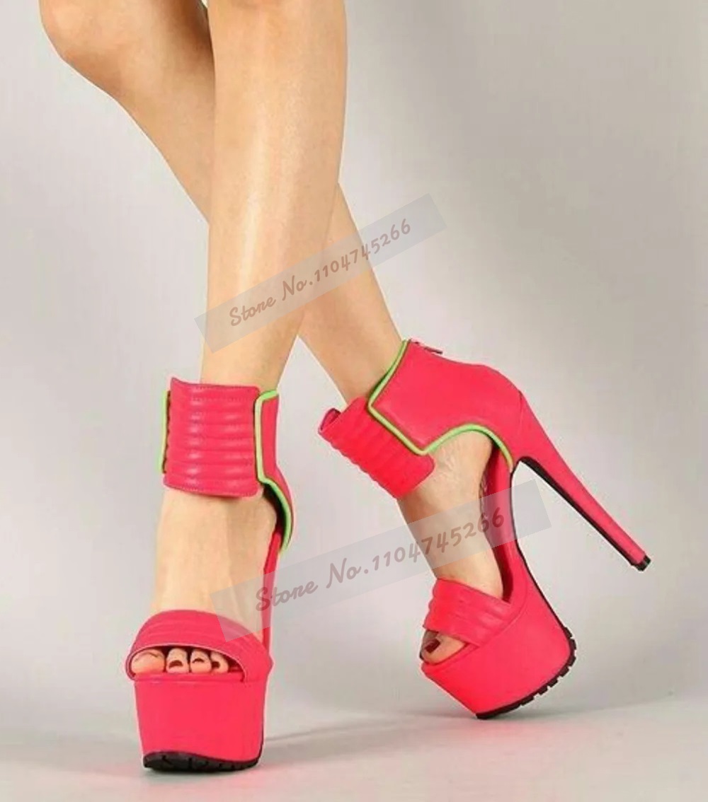Rosa vermelha fosca couro list - Wide Fit Heels avaliação e preço