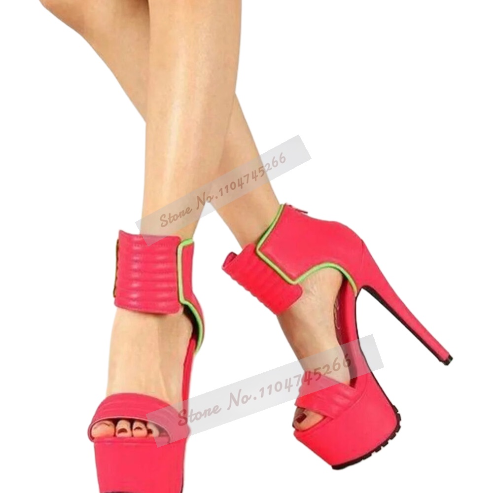 Rosa vermelha fosca couro list - Wide Fit Heels avaliação e preço
