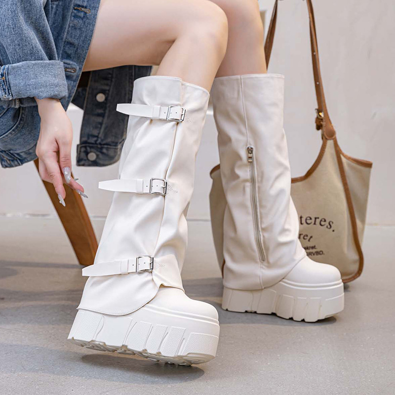 14cm salto joelho botas altas  - Zip Up Boots Short avaliação e preço