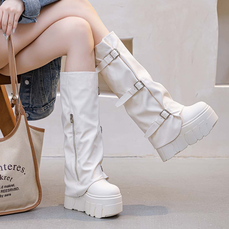 14cm salto joelho botas altas  - Zip Up Boots Short avaliação e preço