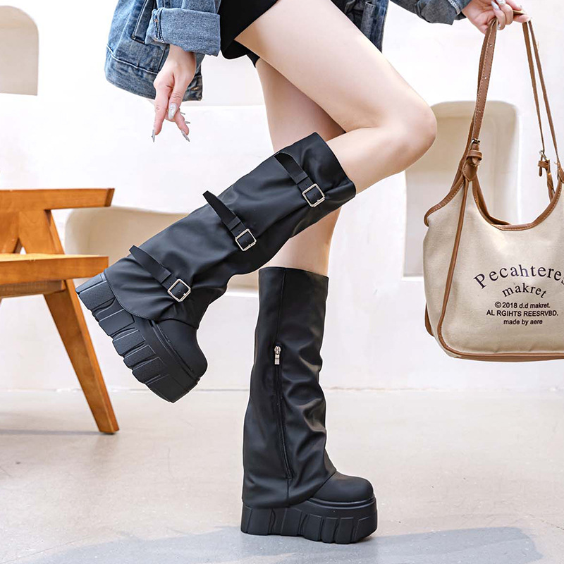 14cm salto joelho botas altas  - Zip Up Boots Short avaliação e preço