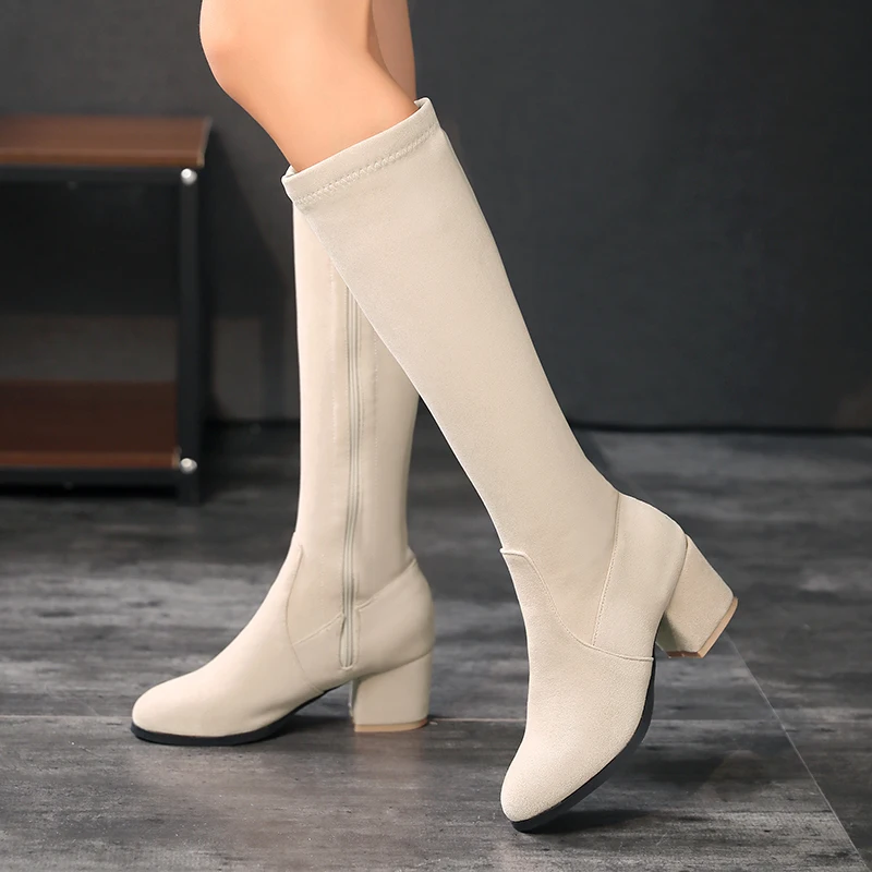 Inverno feminino joelho botas  - Zip Up Boots Short avaliação e preço