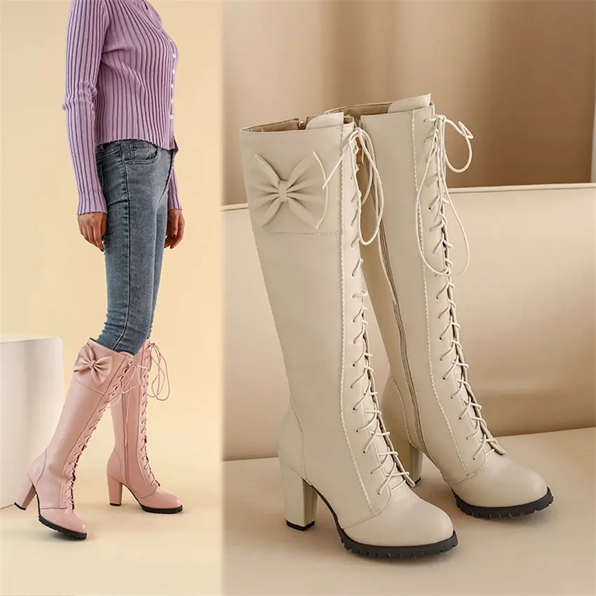 Botas Longas Femininas de Plat - Zip Up Boots Short avaliação e preço