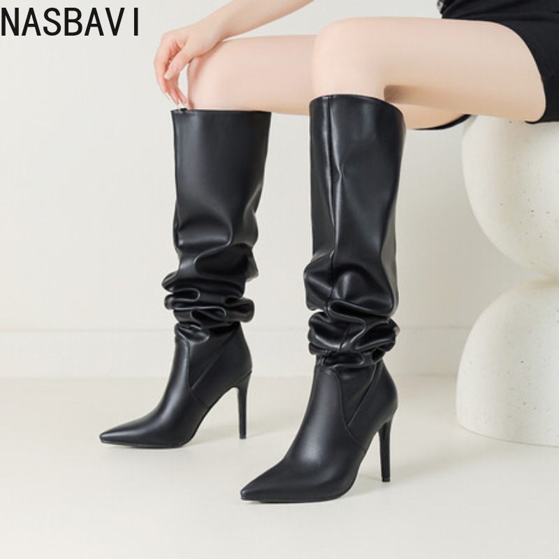 Botas Femininas de Luxo NASBAV - Wide Fit Heels avaliação e preço