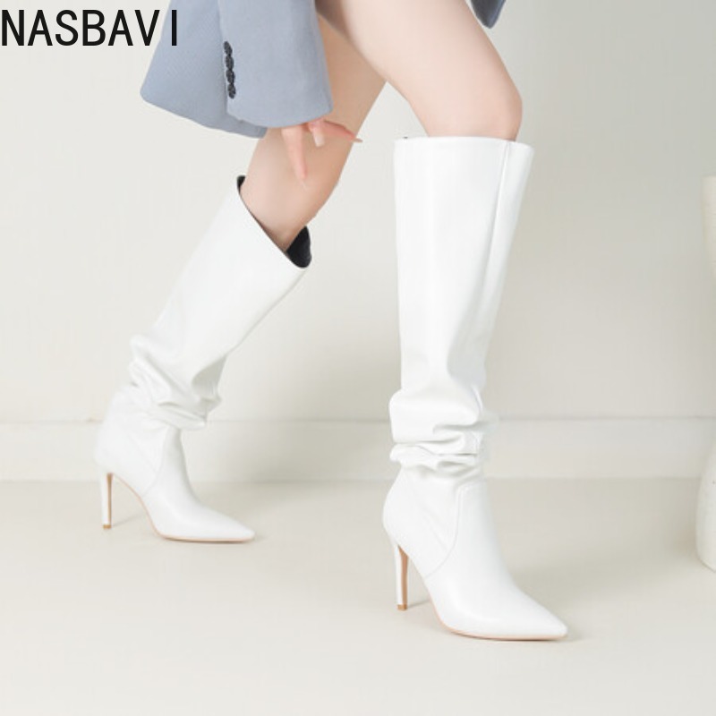 Botas Femininas de Luxo NASBAV - Wide Fit Heels avaliação e preço