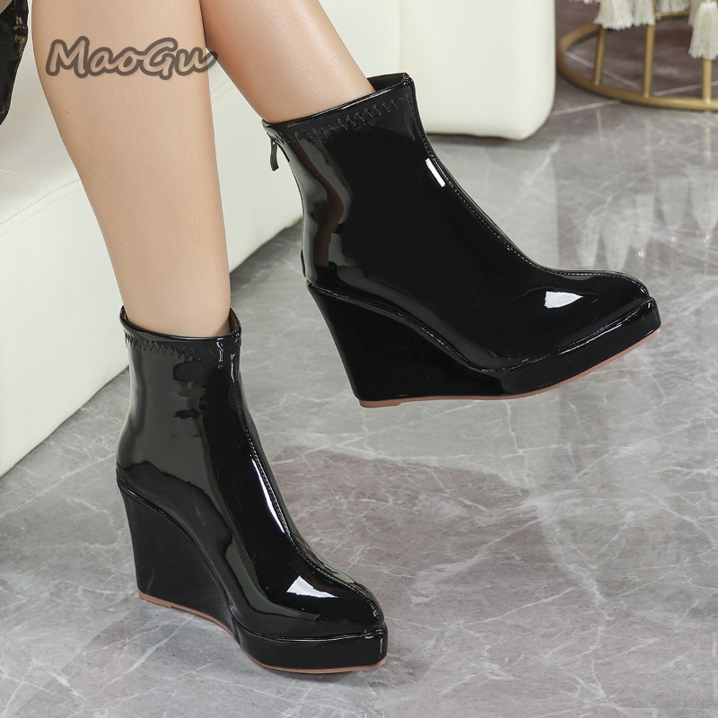 Estilo britânico couro de pate - Women'S Shoes Burgundy avaliação e preço