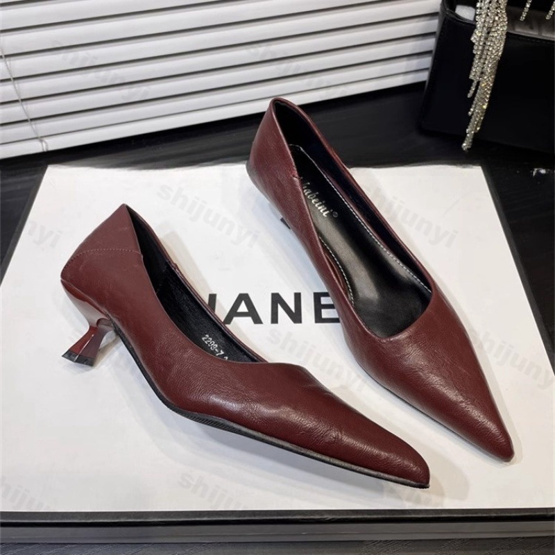 Salto alto feminino couro enve - Women'S Shoes Burgundy avaliação e preço
