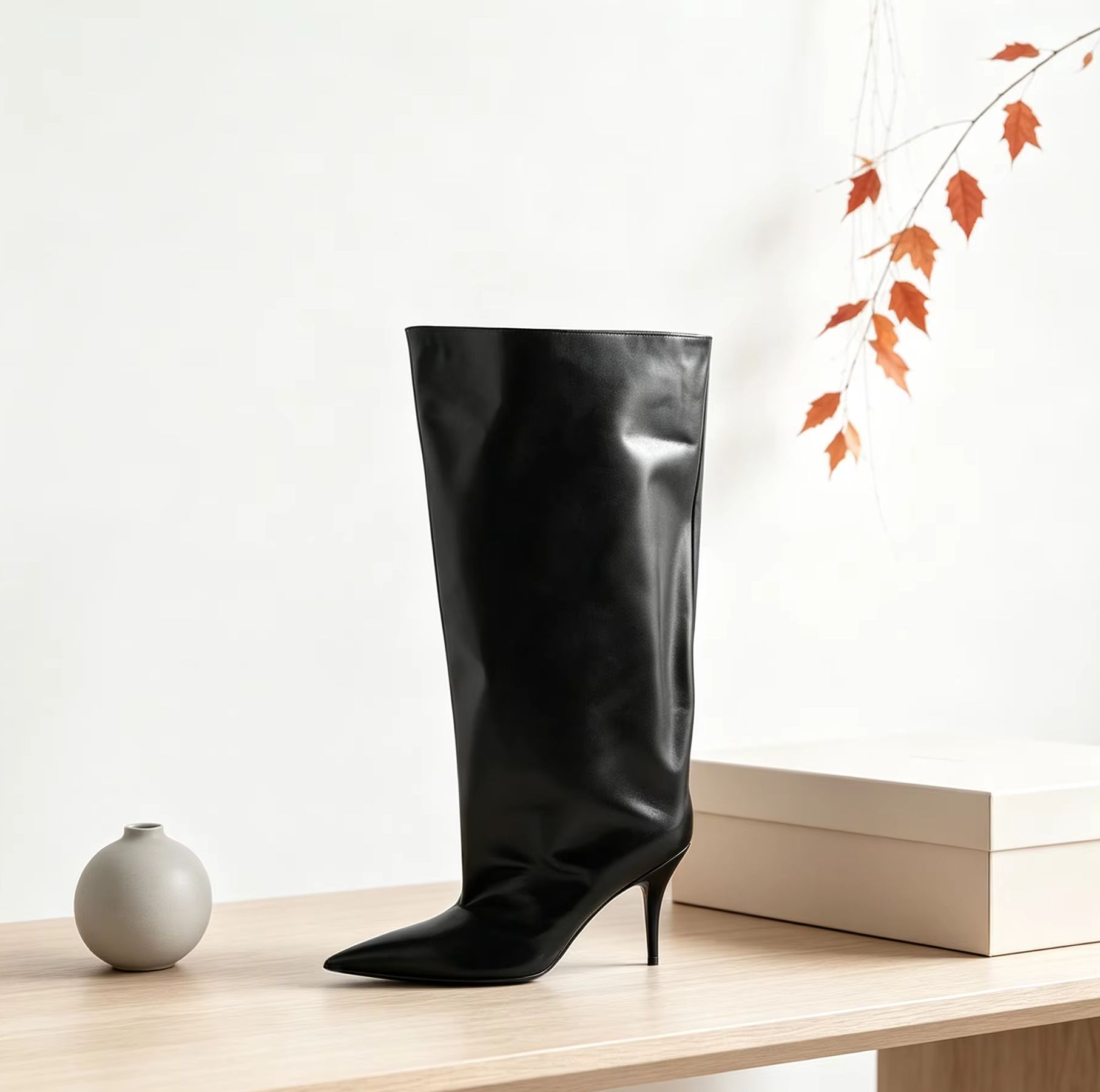 Bota Feminina Elegante de Cano - Wide Fit Heels avaliação e preço
