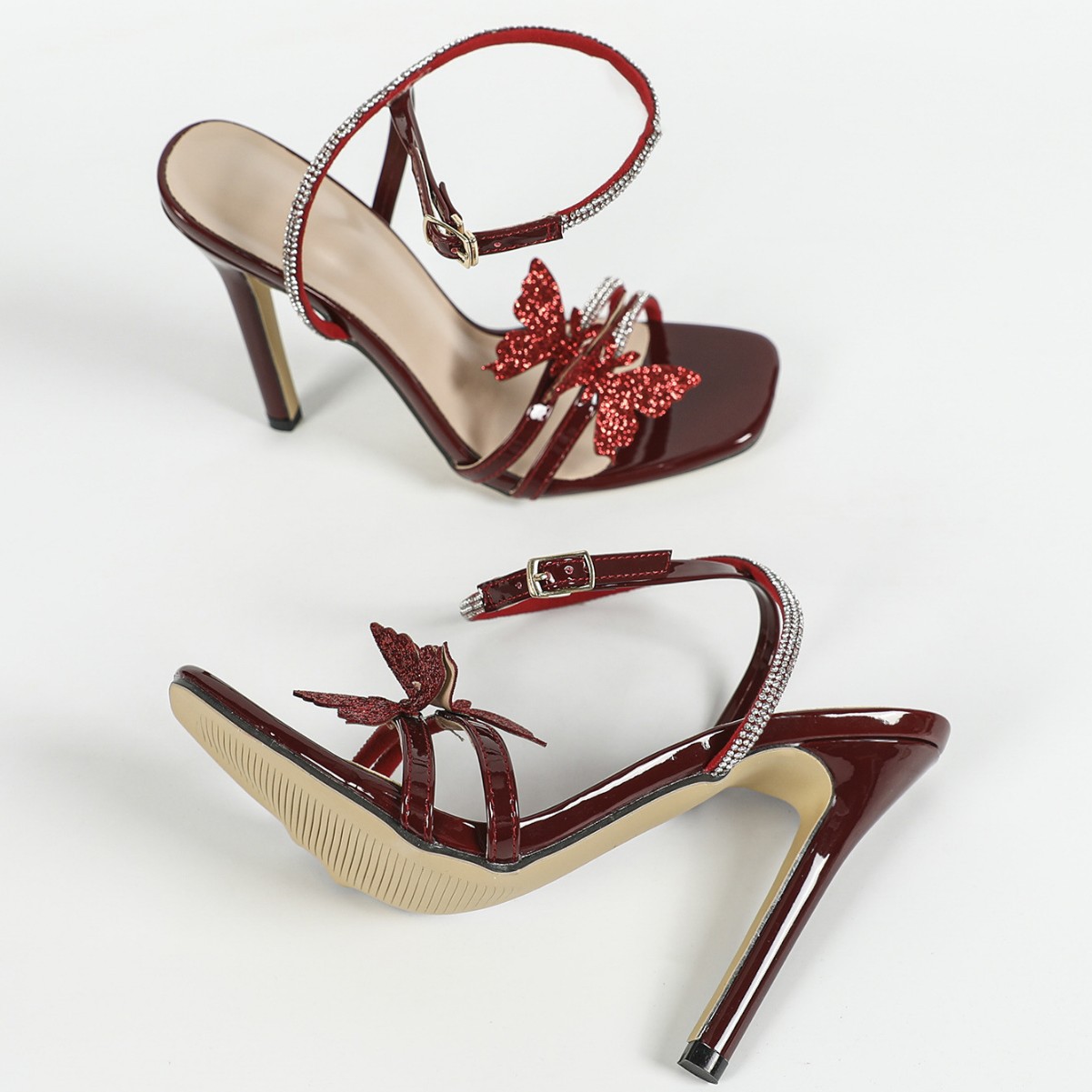 Sandalias de mujer verano 2025 - Women'S Shoes Burgundy avaliação e preço