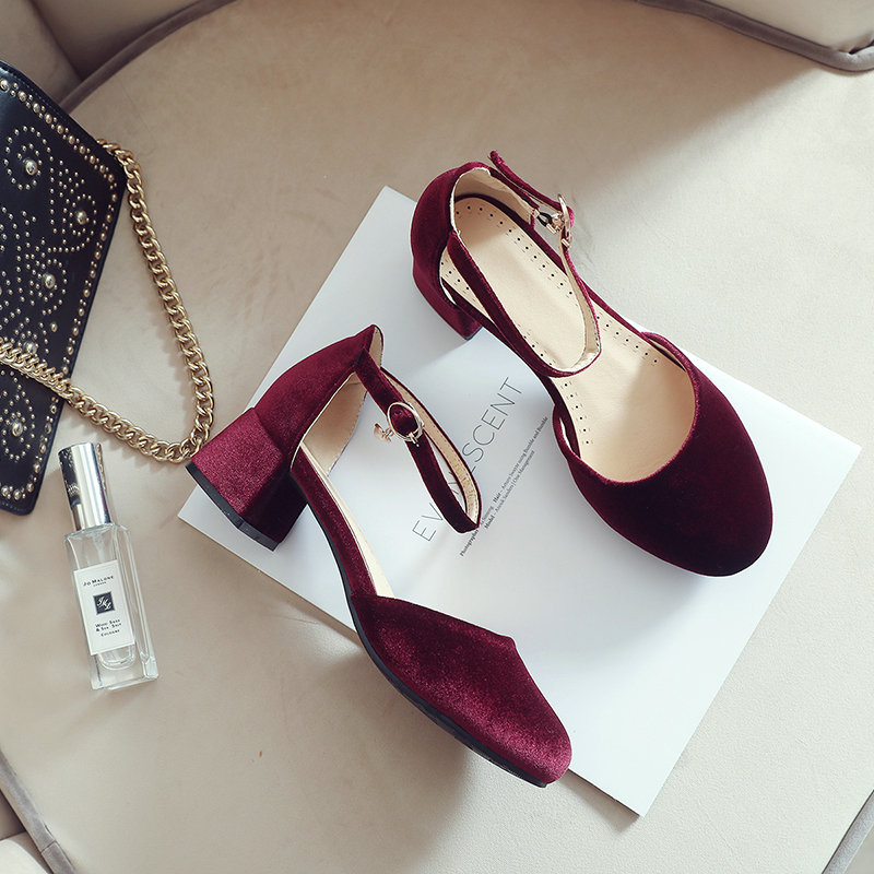 Veludo verde borgonha dedo do  - Women'S Shoes Burgundy avaliação e preço