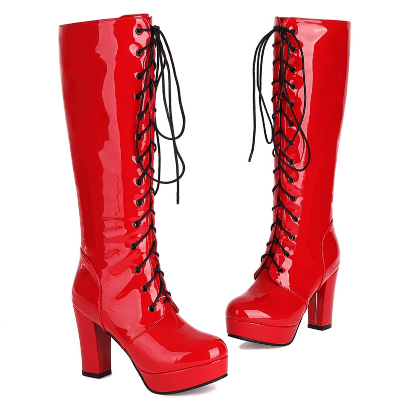Plataforma de salto alto joelh - Zip Up Boots Short avaliação e preço