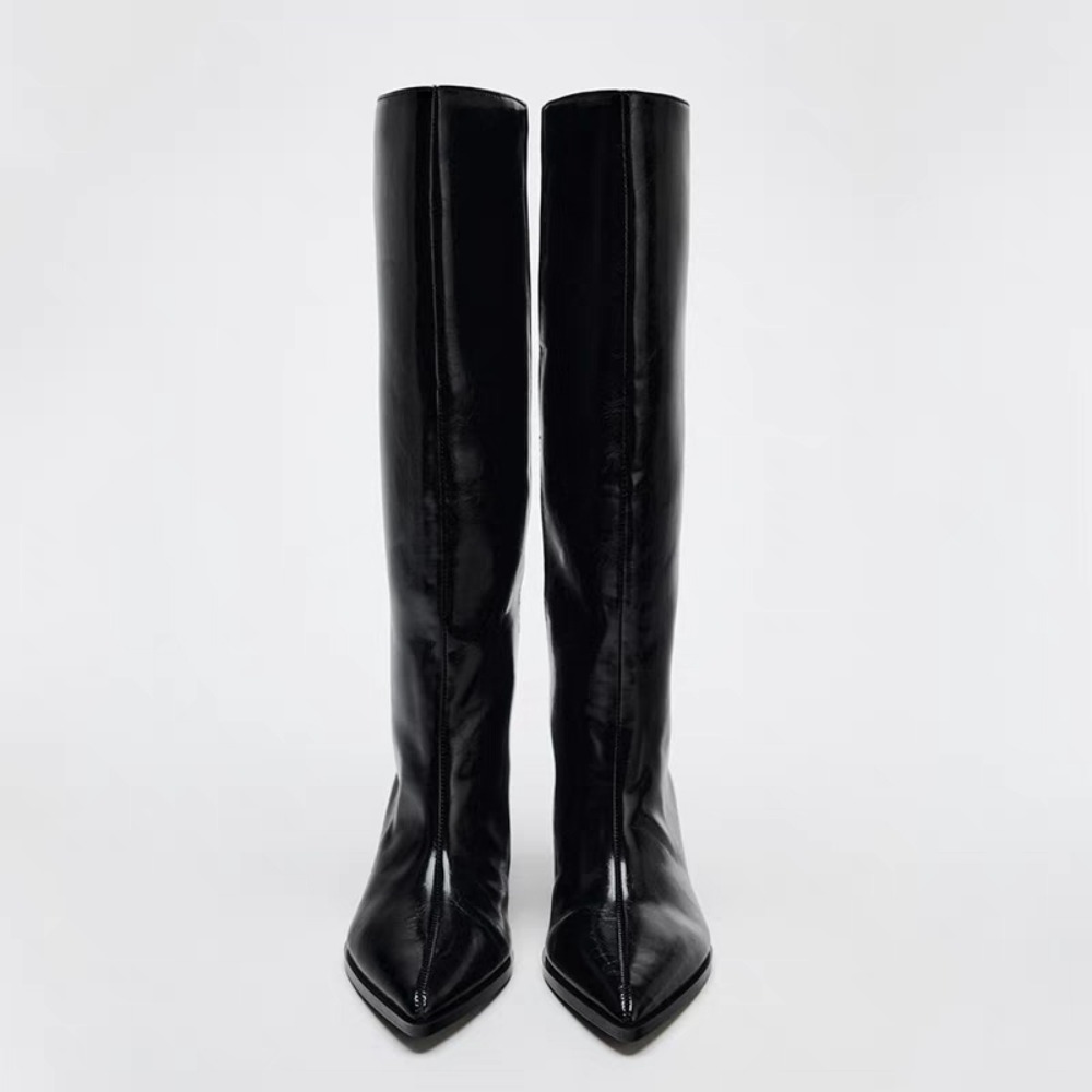 2026 bota larga tubo apontado  - Wide Fit Heels avaliação e preço